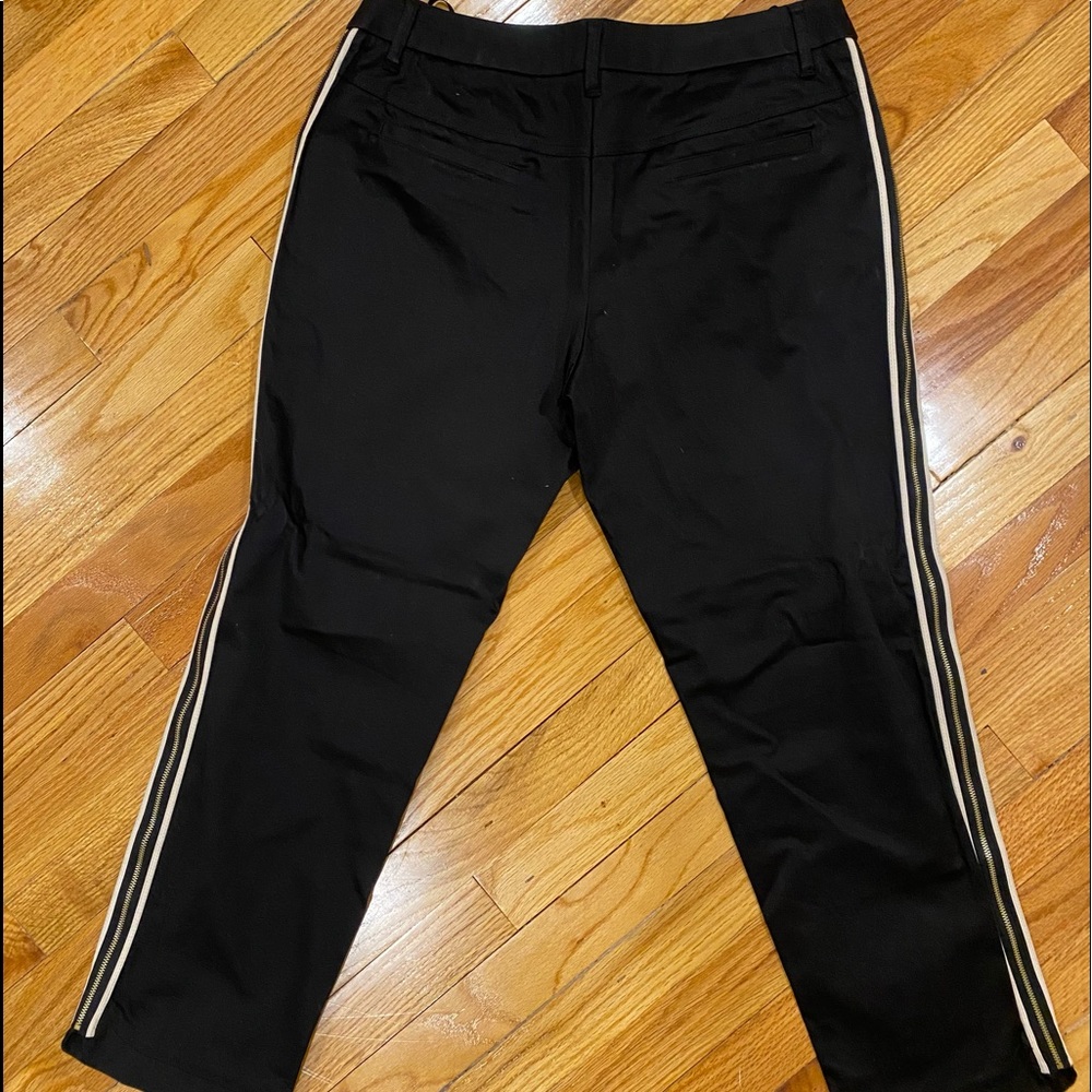 Women’s black sheen stretch Capri tuxedo pant